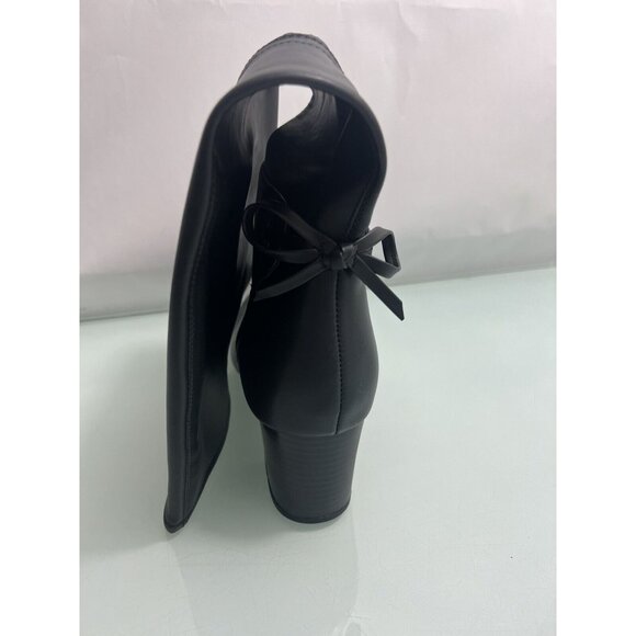 CHARTER CLUB Women's Block Heal Boots Black Y2K Zip-Up Faux Leather 11 New NIB - Picture 4 of 11